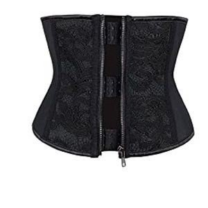 Latex zip waist cincher girdle Corset Halloween Costume